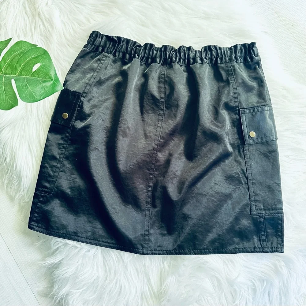 Express Black Cargo Skirt with Flap Pockets, XS
